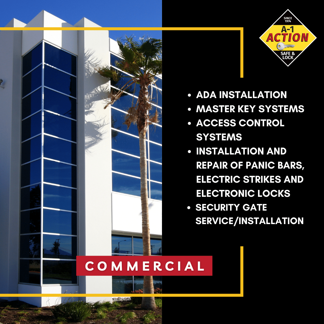 ADA Installation, Master Key Systems, Access Control Systems, Installation and repair of Panic bars, Electric Strikes and Electronic Locks, ​Security Gate Service/Installation
